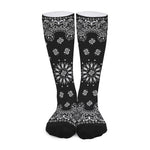 Black Paisley Bandana Print Long Socks