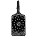 Black Paisley Bandana Print Luggage Tag