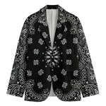 Black Paisley Bandana Print Men's Blazer