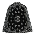 Black Paisley Bandana Print Men's Blazer