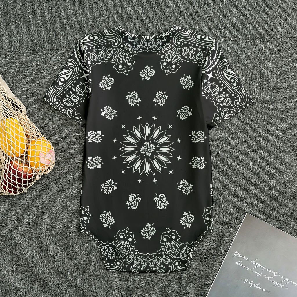 Black Paisley Bandana Print Men's Bodysuit