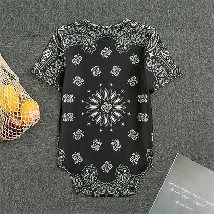Black Paisley Bandana Print Men's Bodysuit