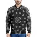 Black Paisley Bandana Print Men's Bomber Jacket