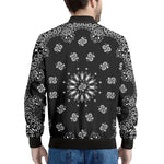 Black Paisley Bandana Print Men's Bomber Jacket