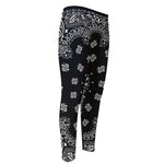 Black Paisley Bandana Print Men's Compression Pants