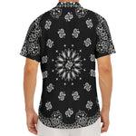 Black Paisley Bandana Print Men's Deep V-Neck Shirt