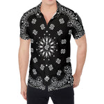 Black Paisley Bandana Print Men's Shirt