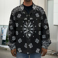 Black Paisley Bandana Print Men's Shirt Jacket