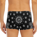 Black Paisley Bandana Print Men's Short Boxer Briefs