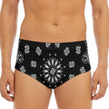 Black Paisley Bandana Print Men's Triangle Swim Briefs