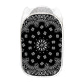Black Paisley Bandana Print Mesh Laundry Hamper