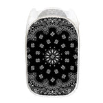 Black Paisley Bandana Print Mesh Laundry Hamper