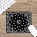 Black Paisley Bandana Print Mouse Pad