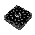 Black Paisley Bandana Print Outdoor Seat Cushion Cover