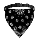 Black Paisley Bandana Print Over The Collar Dog Bandana