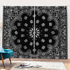 Black Paisley Bandana Print Pencil Pleat Curtains