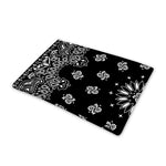 Black Paisley Bandana Print Pet Cooling Mat Cover