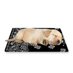 Black Paisley Bandana Print Pet Cooling Mat Cover
