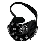 Black Paisley Bandana Print Pet Sling Carrier