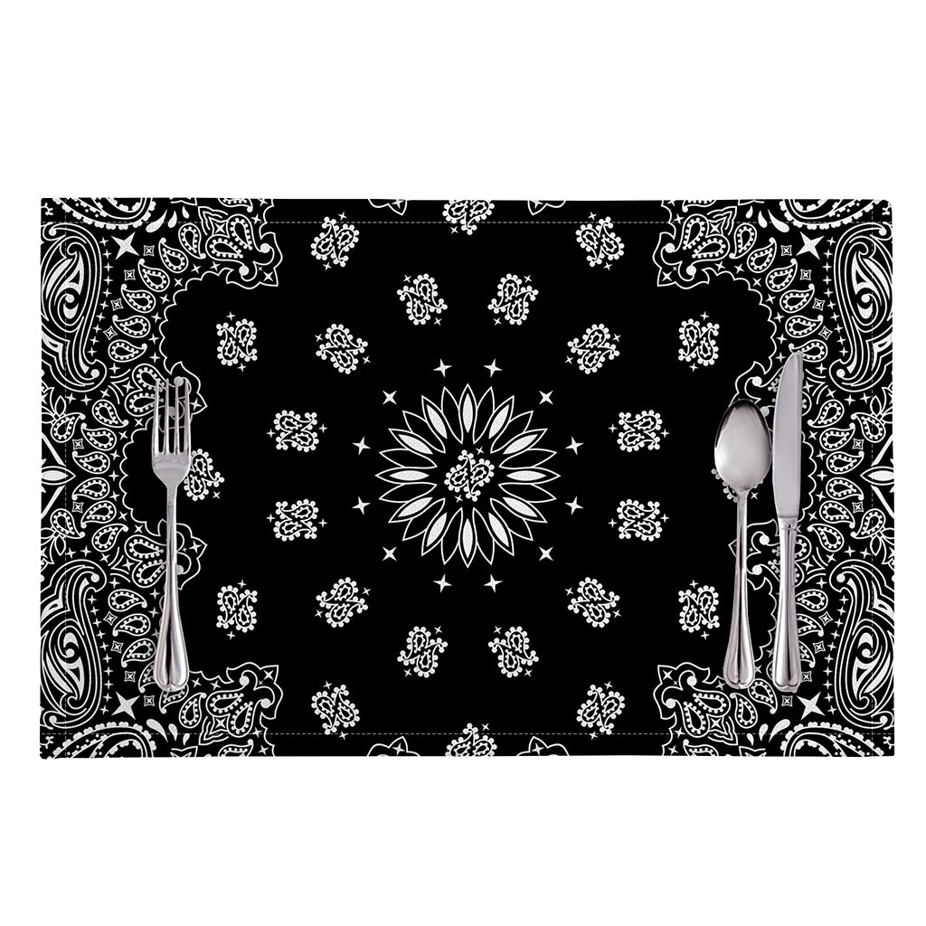 Black Paisley Bandana Print Placemat