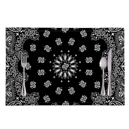 Black Paisley Bandana Print Placemat