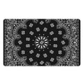 Black Paisley Bandana Print Polyester Doormat