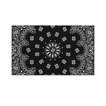 Black Paisley Bandana Print Polyester Flag