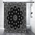 Black Paisley Bandana Print Premium Shower Curtain