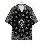 Black Paisley Bandana Print Rayon Hawaiian Shirt