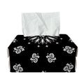 Black Paisley Bandana Print Rectangle Tissue Box Cover