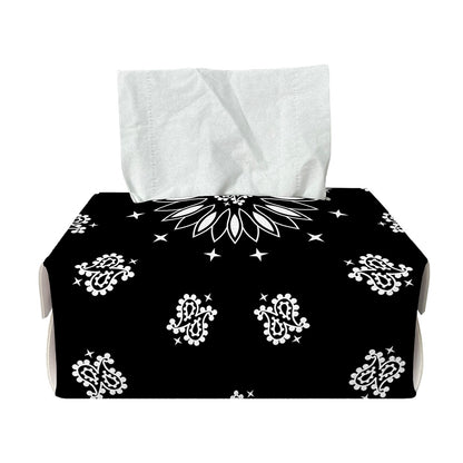 Black Paisley Bandana Print Rectangle Tissue Box Cover