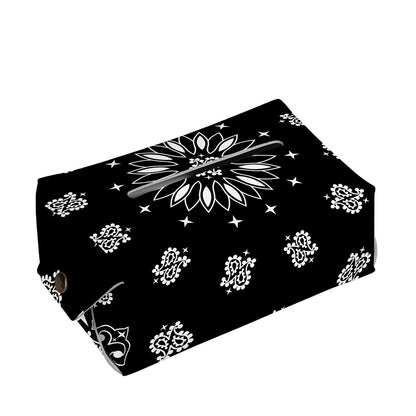Black Paisley Bandana Print Rectangle Tissue Box Cover