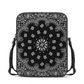 Black Paisley Bandana Print Rectangular Crossbody Bag