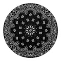 Black Paisley Bandana Print Round Blanket