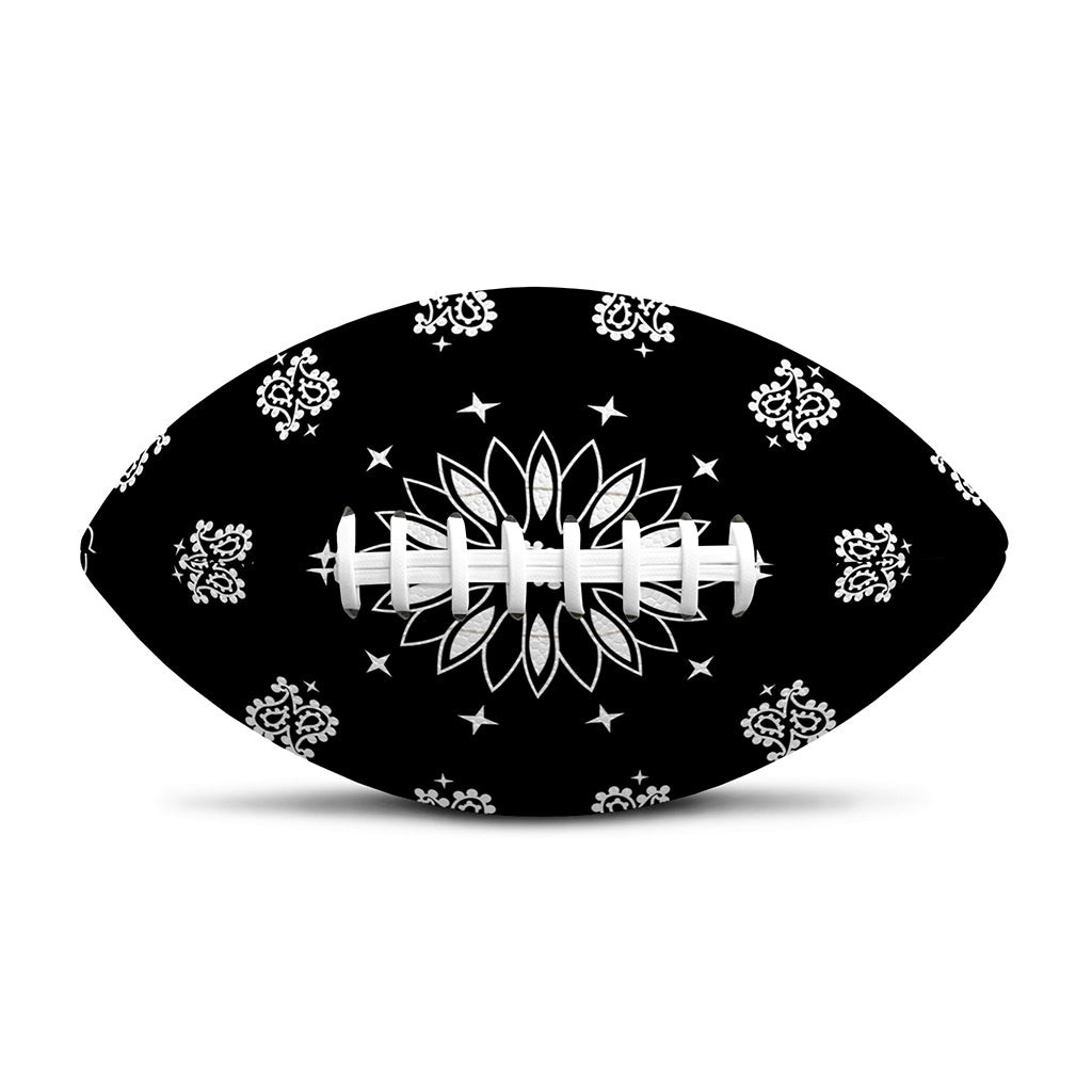 Black Paisley Bandana Print Rugby Ball