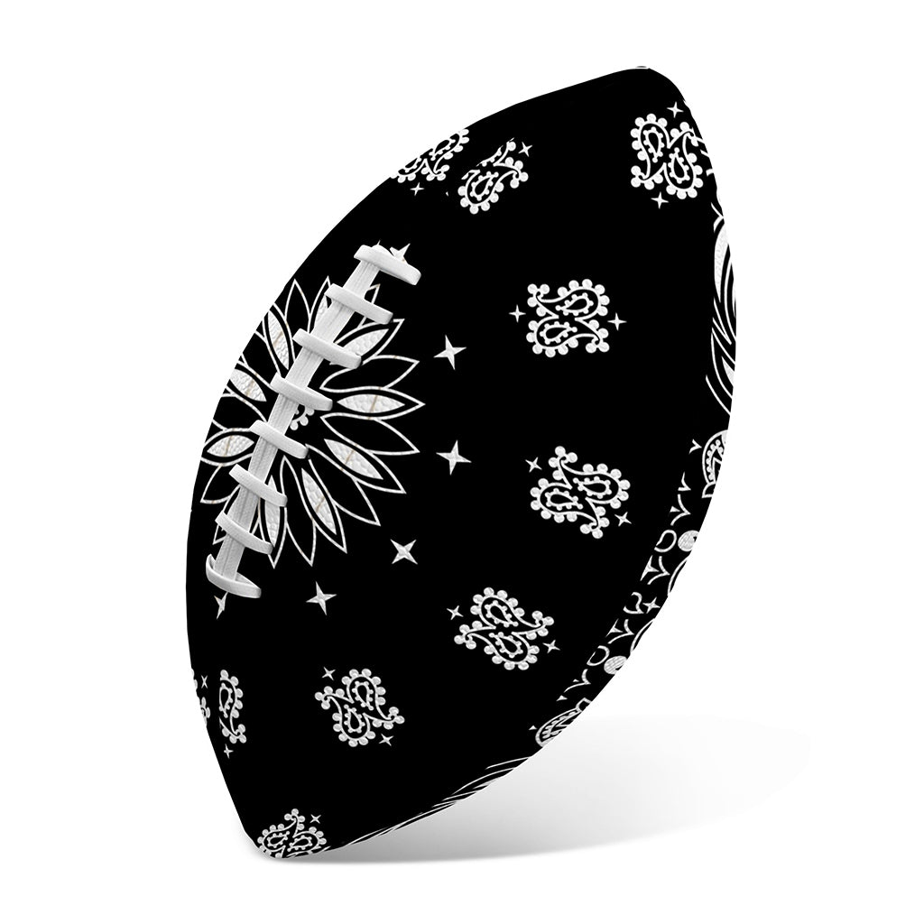 Black Paisley Bandana Print Rugby Ball