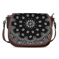 Black Paisley Bandana Print Saddle Bag