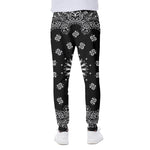 Black Paisley Bandana Print Scuba Joggers