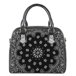 Black Paisley Bandana Print Shoulder Handbag