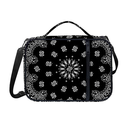 Black Paisley Bandana Print Shoulder Strap Bible Bag