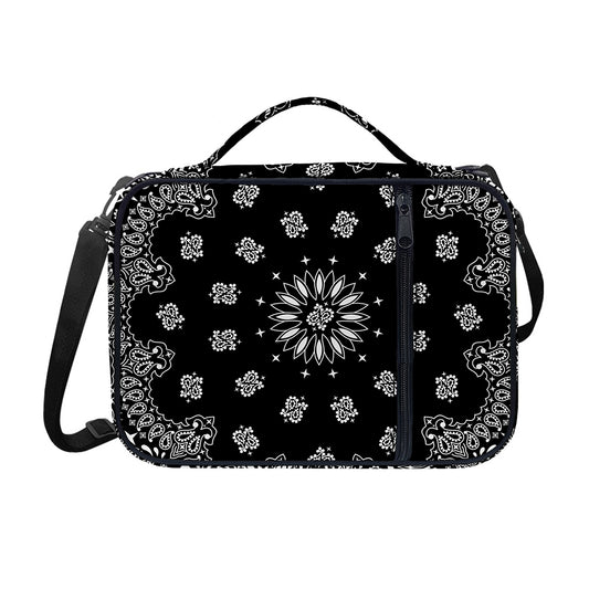 Black Paisley Bandana Print Shoulder Strap Bible Bag