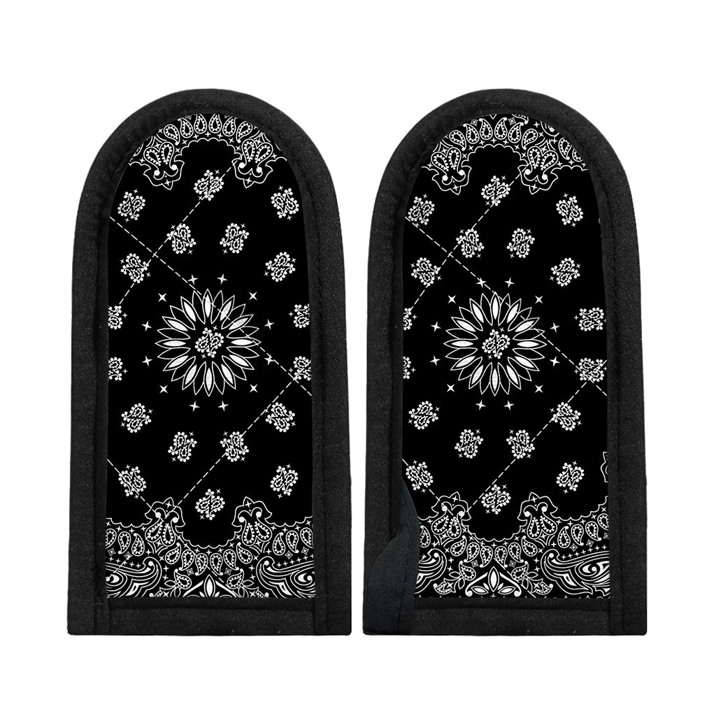 Black Paisley Bandana Print Skillet Handle Cover