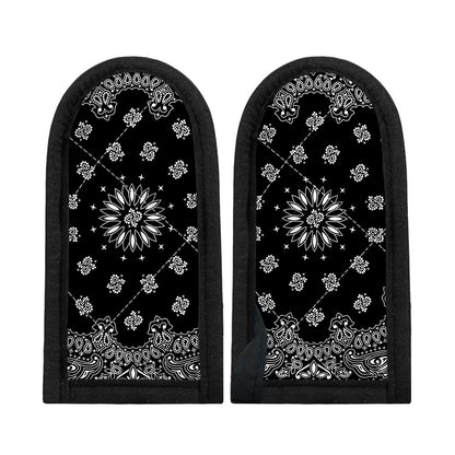 Black Paisley Bandana Print Skillet Handle Cover