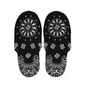 Black Paisley Bandana Print Slippers