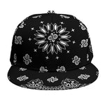Black Paisley Bandana Print Snapback Cap