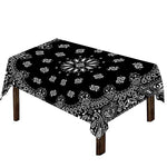 Black Paisley Bandana Print Tablecloth