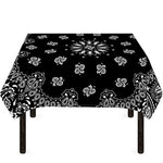 Black Paisley Bandana Print Tablecloth