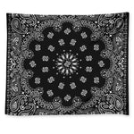 Black Paisley Bandana Print Tapestry