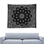 Black Paisley Bandana Print Tapestry