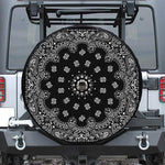 Black Paisley Bandana Print Tire Cover With Camera Hole